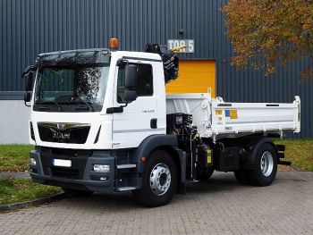 Ein MAN LKW 18t Kipper Mit Ladekran